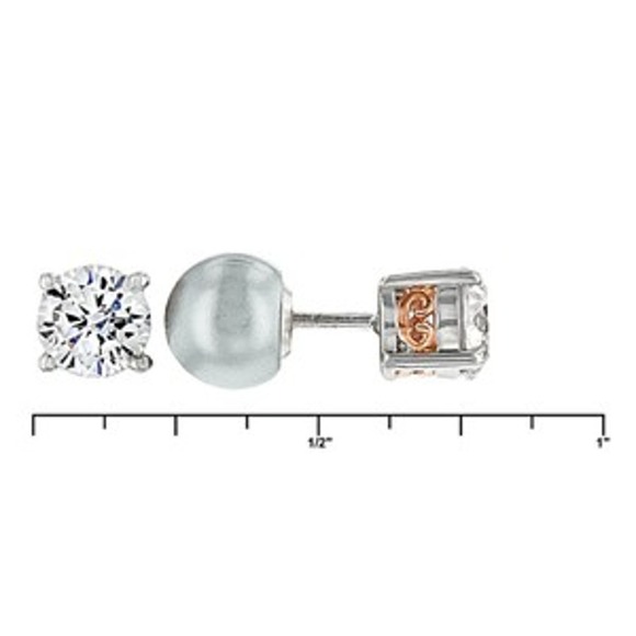Round 3.87 Diamond Simulant Stud Multi Gem Hypoallergic Stud Earring - Picture 4 of 11
